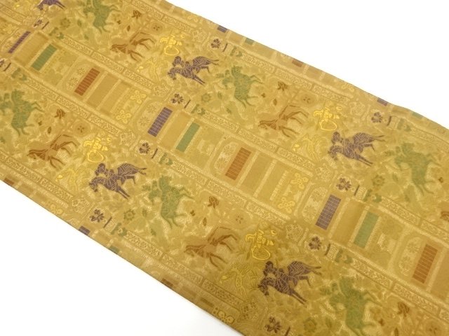JAPANESE NAGOYA OBI / KIN-TOSHI / WOVEN PEOPLE IN THE PAST